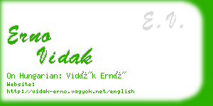 erno vidak business card